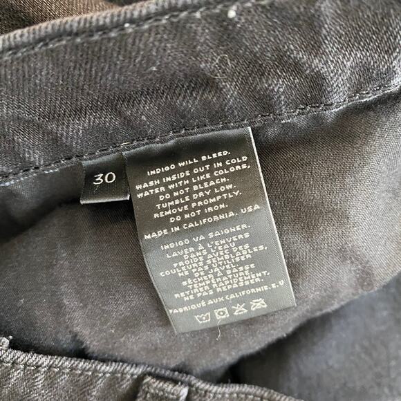 J Brand Jake Slim Boyfriend Jean Gothic Black Distressed 100% Cotton Size 30 - Picture 9 of 11